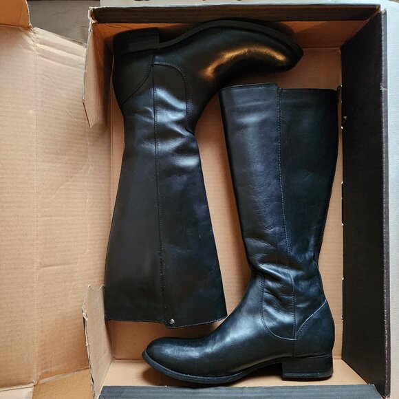 NEW 9.5 Frye Melissa Equestrian Black Zip Tall Boots - Picture 4 of 16